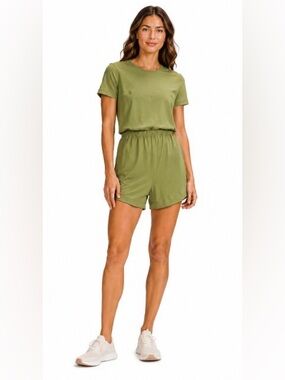 Lululemon Athletica Olive Green Short Sleeve Romper -Size 10